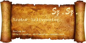 Szatur Szilveszter névjegykártya