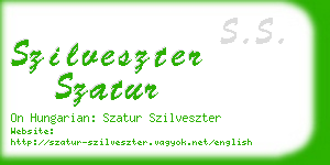szilveszter szatur business card
